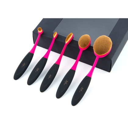 Brosse de Maquillage - Kit de 5 Brosses Rose