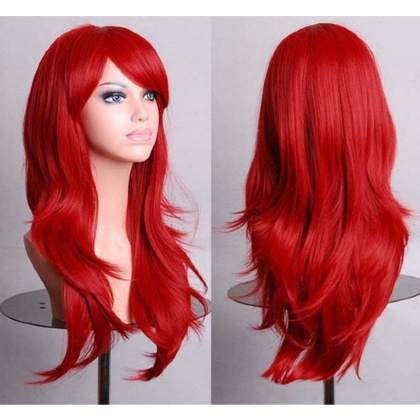 Perruque Rouge cheveux longs 70cm
