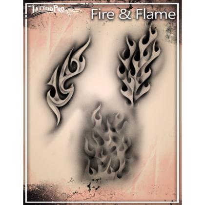 Pochoir Tattoo Pro - Stencils Fire & Flame Feu