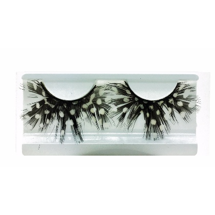 Faux Cils Plumes noir et blanche n°012