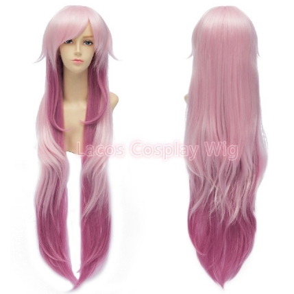 Perruque Rose Clair et Rose Foncé cheveux longs 70 cm