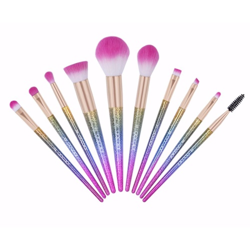 Set de 10 Pinceaux Maquillage - Arc en Ciel