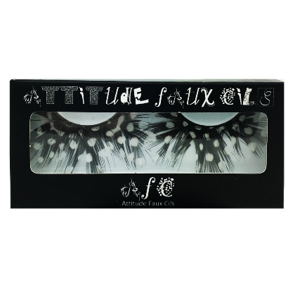 Faux Cils Plumes noir et blanche n°012