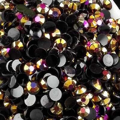 Strass 3mm - 10 000 pièces - AB Black Gold Rose Magic 