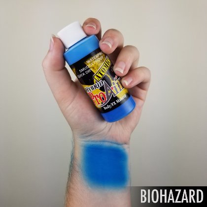 Fard fluide Waterproof FLUO pour aérographe ProAiir HYBRID 2oz (60 ml) - Biohazard Blue