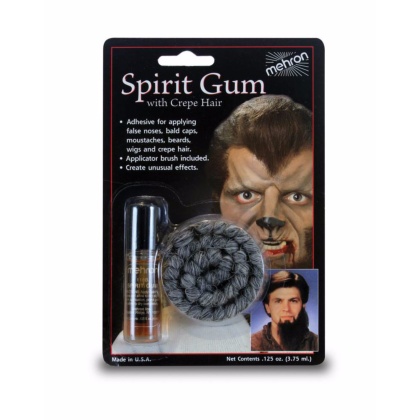 Crpe de Laine GRIS FONCE + Colle  postiche Spirit Gum