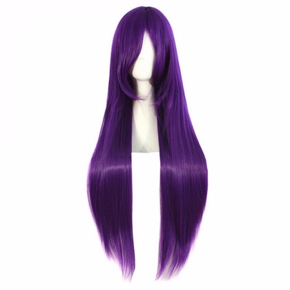 Perruque Violette cheveux longs raides 70 cm