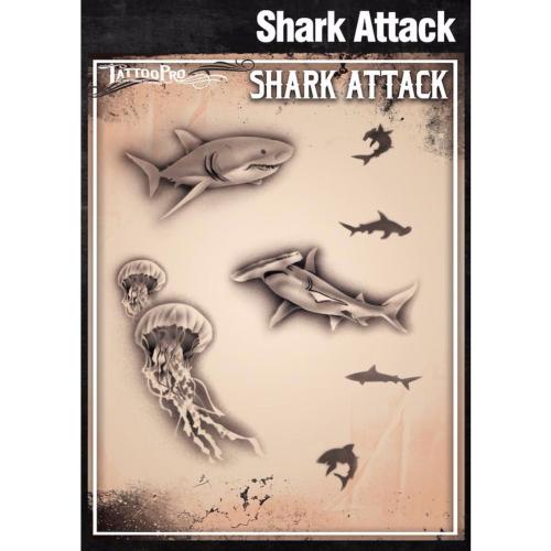 Pochoir Tattoo Pro - Stencils Shark Attack Requin