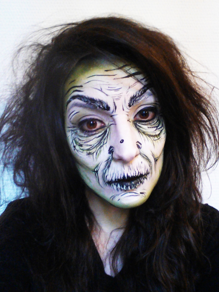 maquillage de sorcière halloween - résultat final