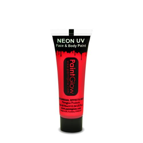 NEON UV Face and Body Paint Brush 10ml Fard Fluorescent RED