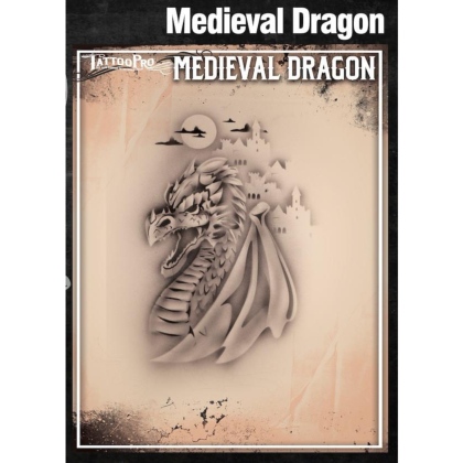 Pochoir Tattoo Pro - Stencils Medieval Dragon