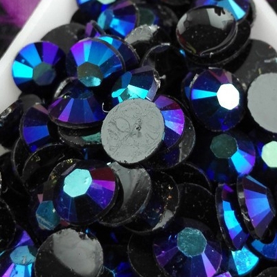 Strass 6mm - 1000 pièces - AB Black Magic