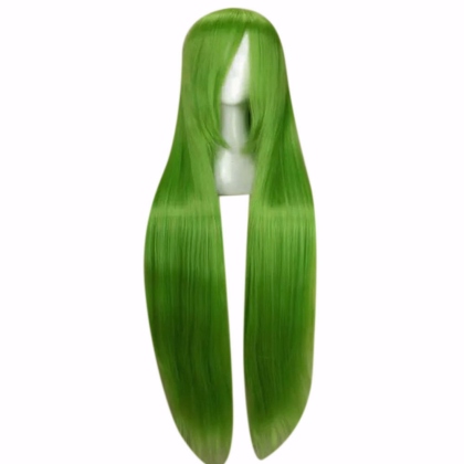Perruque Vert cheveux longs et raides 100 cm