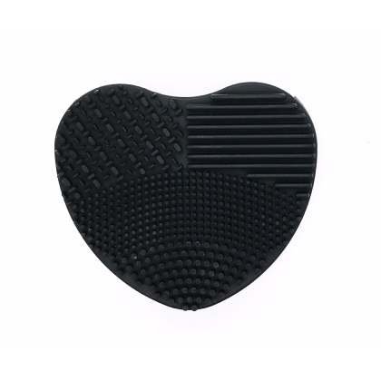 Pièce en silicone texturée pour nettoyer les pinceaux - Coeur Noir