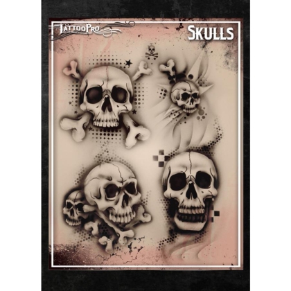 Pochoir Tattoo Pro - Stencils Skull Tête de Mort 