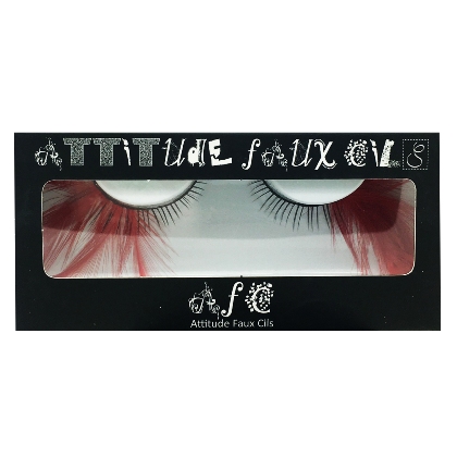 Faux Cils Plumes noir et rouge n°060