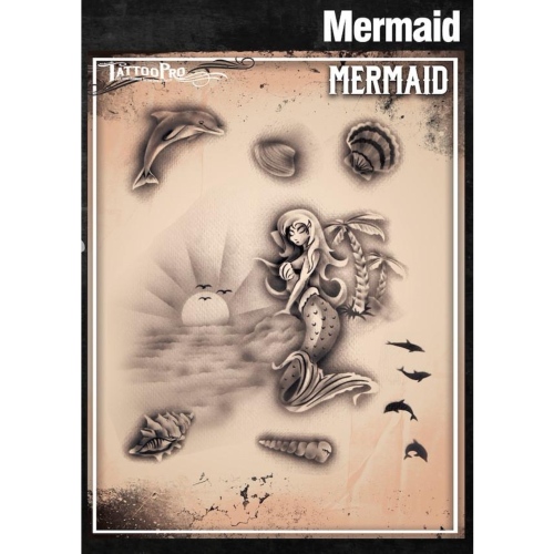 Pochoir Tattoo Pro - Stencils Mermaid's Cove Sirène