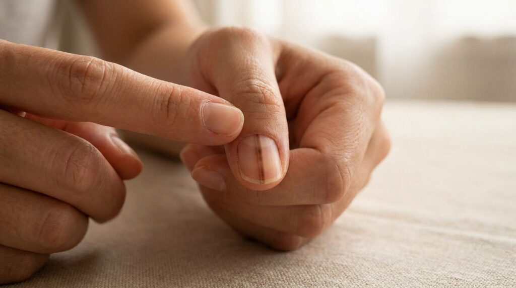 Mélanonychie de l’ongle : causes, alertes et diagnostic